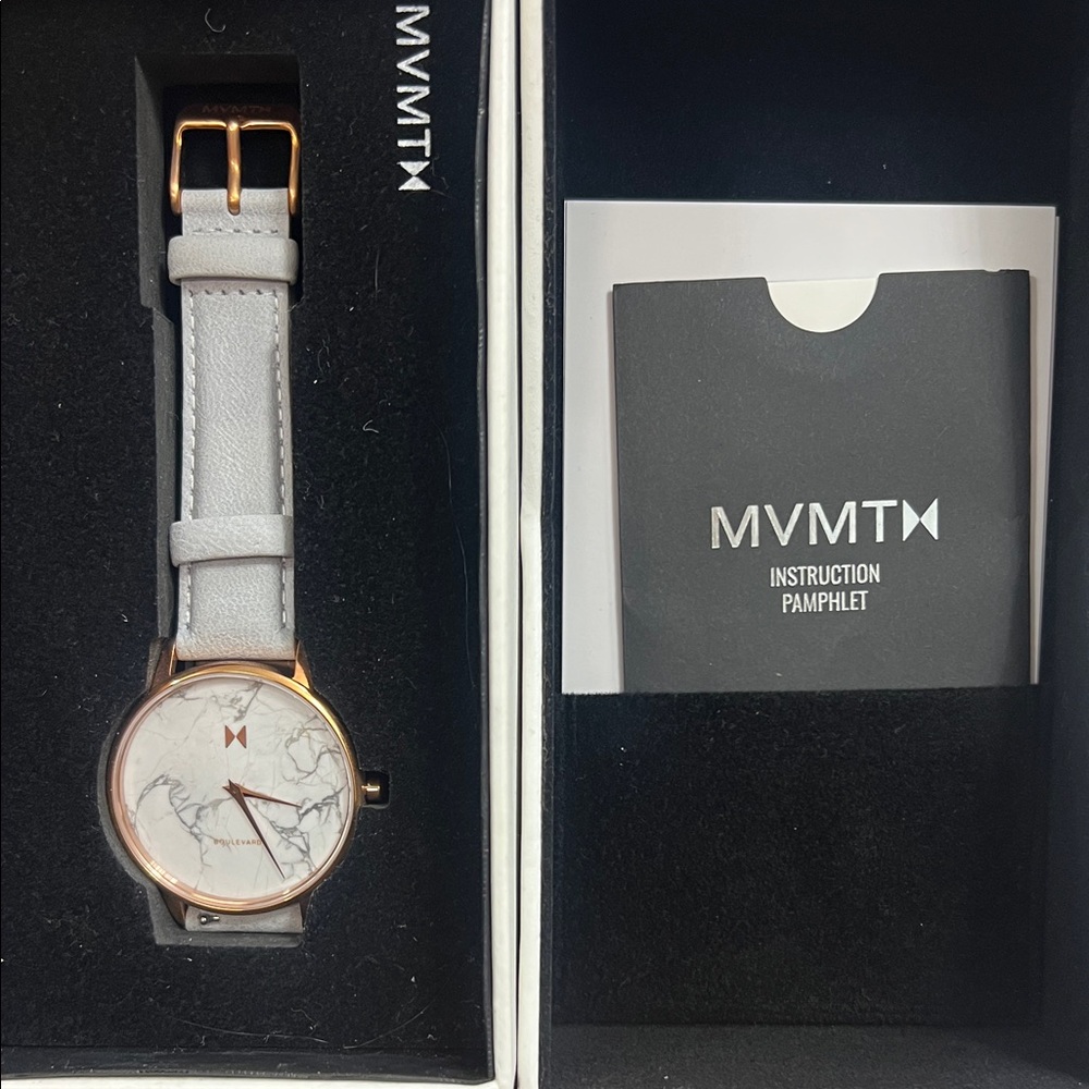 MVMT Marble Dial Watch with Rose Gold and Gray